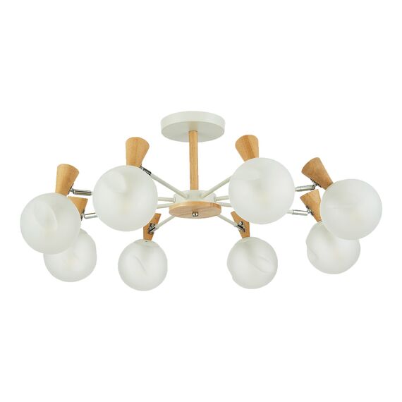 SLE220702-08 Светильник потолочный Белый, Светлое дерево/Белый E14 8*40W CATANIA, изображение 6