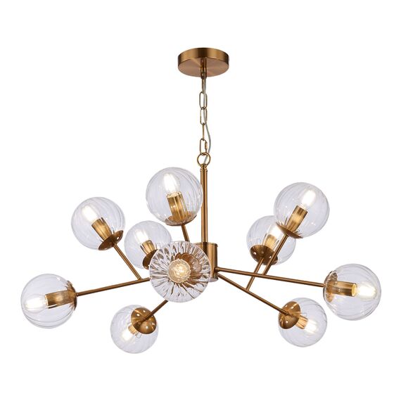 SLE220803-10 Светильник подвесной Латунь/Прозрачный E14 10*40W ANDRIA, изображение 3