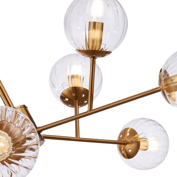 SLE220803-10 Светильник подвесной Латунь/Прозрачный E14 10*40W ANDRIA, изображение 5