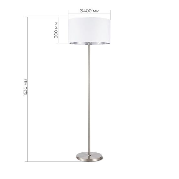 SLE300555-01 Светильник напольный Никель/Белый, Серебристый E27 1*40W BRESCIA, изображение 2