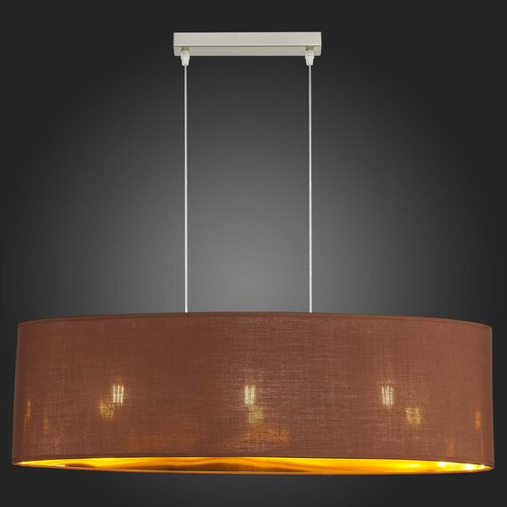 SLE300583-03 Светильник подвесной Никель/Золотистый, Коричневый E27 3*40W BRESCIA, изображение 2