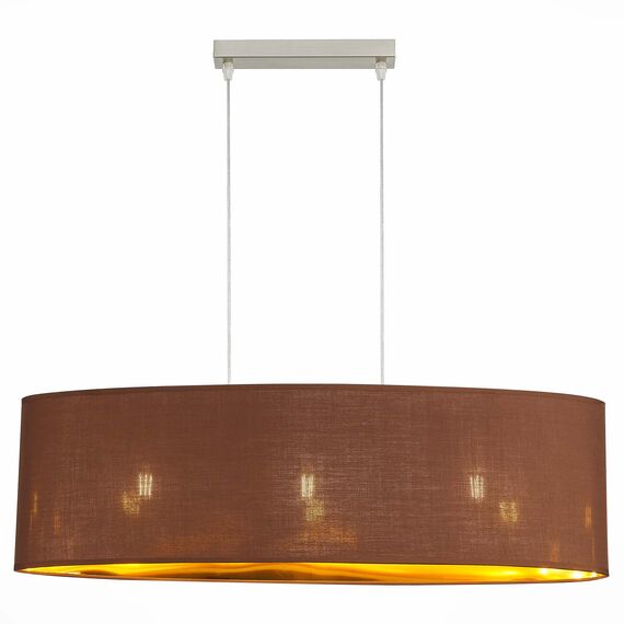SLE300583-03 Светильник подвесной Никель/Золотистый, Коричневый E27 3*40W BRESCIA, изображение 3