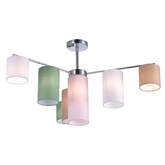 SLE300602-07 Светильник потолочный Хром/Белый, Бежевый, Зеленый E14 7*40W ESSENZA, изображение 3