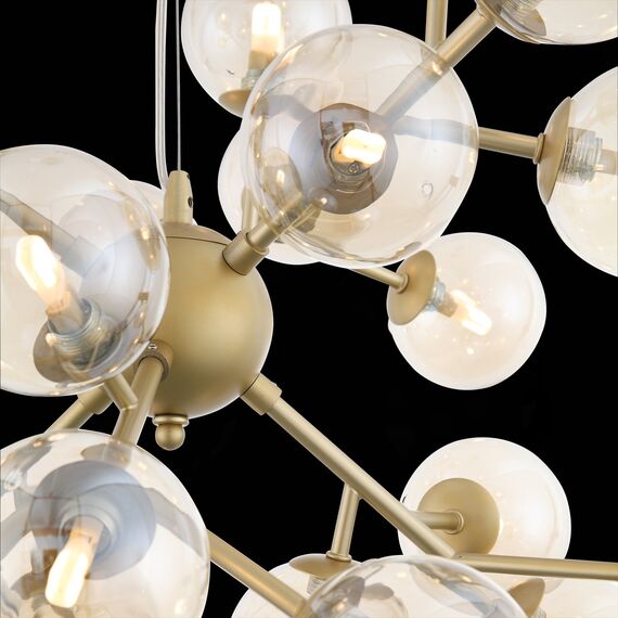 SL438.203.24 Люстра подвесная ST-Luce Золотистый/Коньячный G9 24*5W PALLЕRE, изображение 7