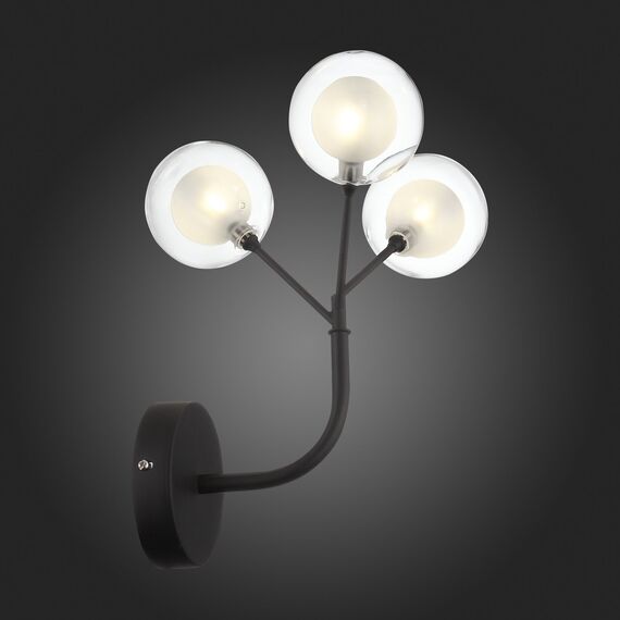 SL376.401.03 Бра ST-Luce Черный/Прозрачный, Белый G4 LED 3*2W - DEMELE, изображение 2