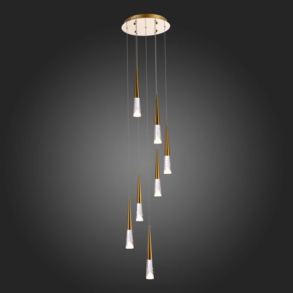 SL6111.203.07 Люстра подвесная ST-Luce Золотистый/Прозрачный LED 7*3W 3000K SOLLEN, изображение 2
