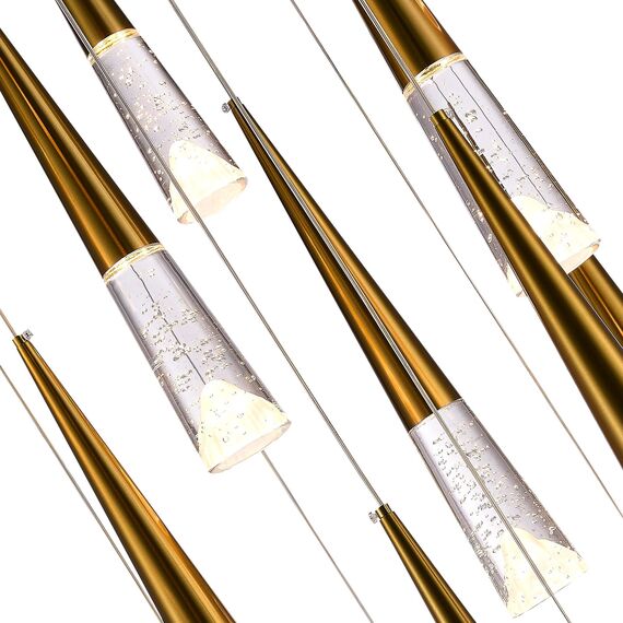 SL6111.203.15 Люстра подвесная ST-Luce Золотистый/Прозрачный LED 15*3W 3000K SOLLEN, изображение 4