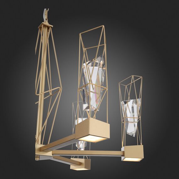 SL815.203.06 Люстра подвесная ST-Luce Матовое золото/Матовое золото, Прозрачный LED 6*8W 4000K PROGETTO, изображение 5