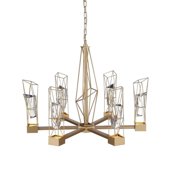 SL815.203.06 Люстра подвесная ST-Luce Матовое золото/Матовое золото, Прозрачный LED 6*8W 4000K PROGETTO, изображение 12