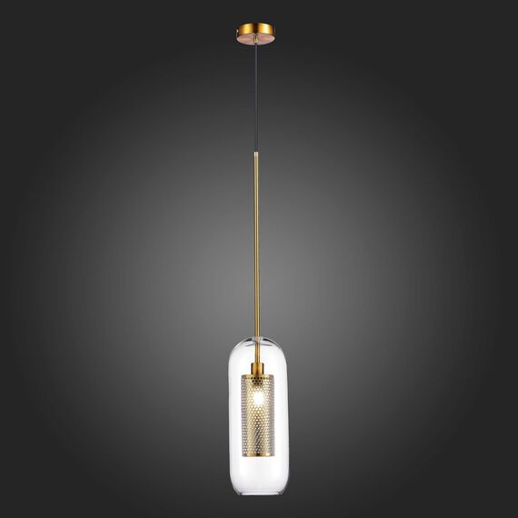 SL1048.303.01 Подвес ST-Luce Латунь/Прозрачный E14 1*40W GERRIT, изображение 2