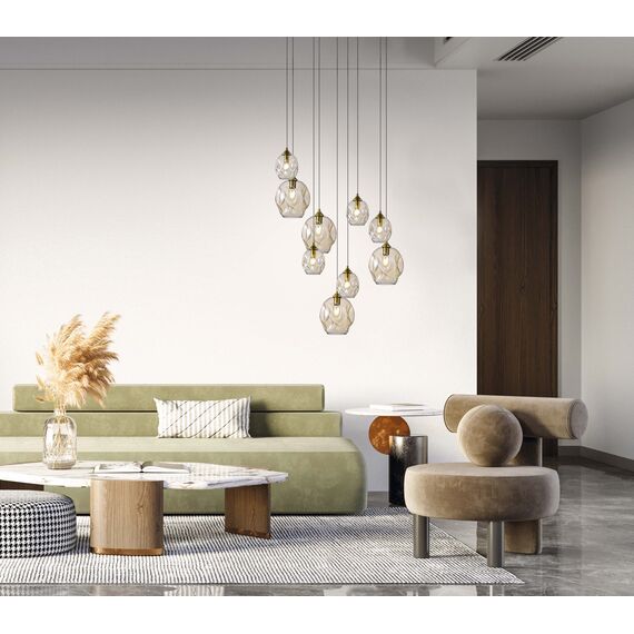 SL1188.313.01 Подвес ST-Luce Латунь/Коньячный E27 1*60W IDESIA, изображение 5