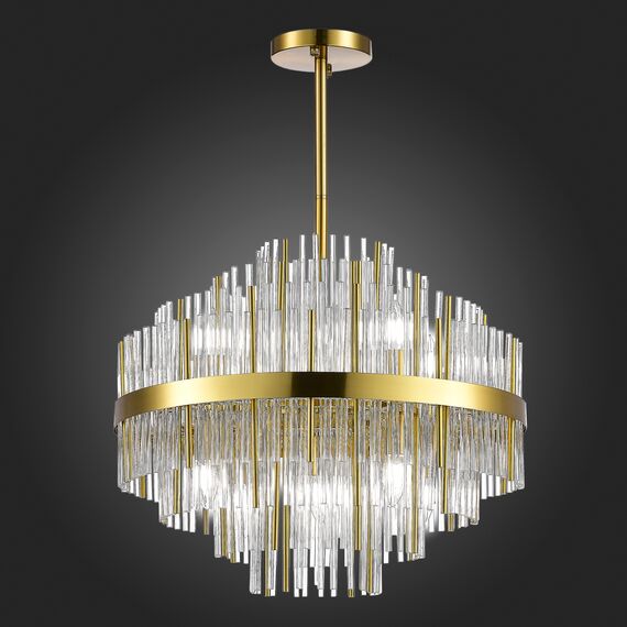 SL1634.303.09 Люстра подвесная ST-Luce Латунь/Прозрачный E14 9*60W RENS, изображение 2