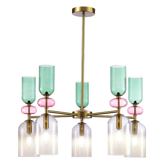 SL2000.202.05 Люстра потолочная ST-Luce Золотистый/Дымчатый E14 5*40W GEA, изображение 3