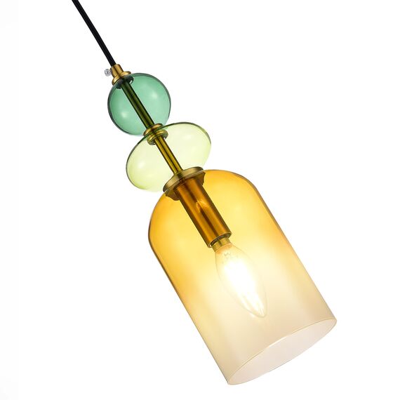 SL2000.213.01 Подвес ST-Luce Золотистый/Янтарный E14 1*40W GEA, изображение 5