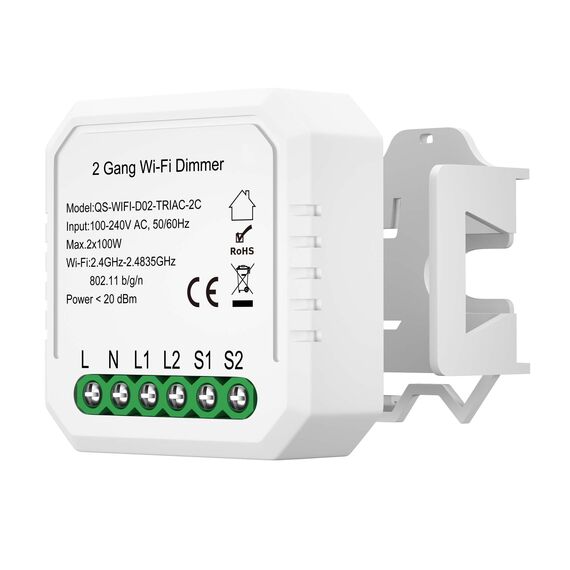 ST9000.500.02C WI-FI реле 2 канала, 2x150W,IP20, L46xW46xH18,230V, Белый AROUND, изображение 4