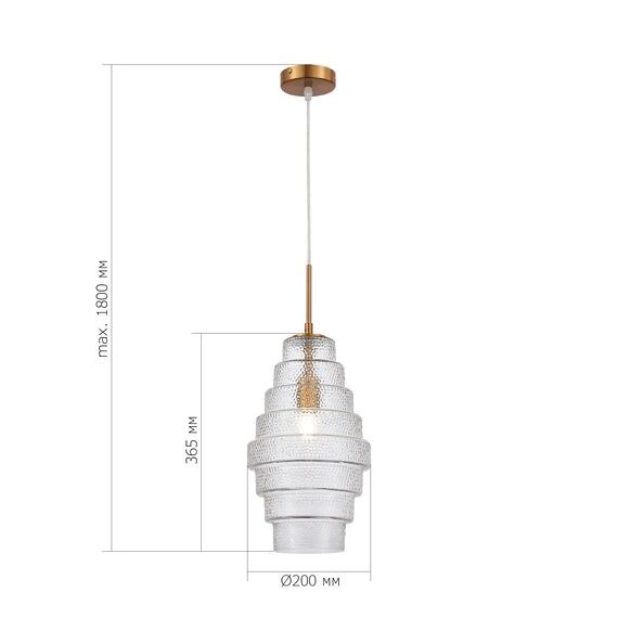 SL1001.213.01 Подвес ST-Luce Латунь/Прозрачный E27 1*40W REXITE, изображение 6