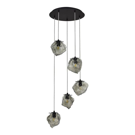 SL1175.403.05 Светильник подвесной ST-Luce Черный/Серо-зеленый E14 5*40W PORTICI, изображение 2