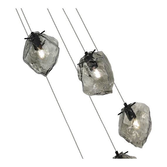 SL1175.403.05 Светильник подвесной ST-Luce Черный/Серо-зеленый E14 5*40W PORTICI, изображение 3