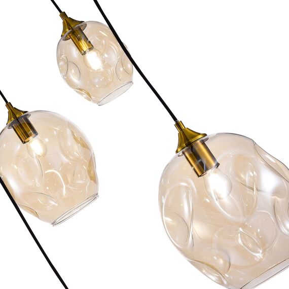 SL1188.303.09 Люстра подвесная ST-Luce Латунь/Коньячный E14/E27 5+4*40W IDESIA, изображение 5