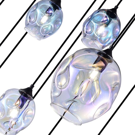 SL1188.403.16 Люстра подвесная ST-Luce Черный/Радужный E14/E27 12+4*40W IDESIA, изображение 5