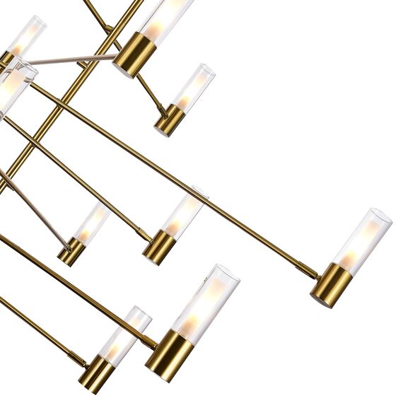 SL1239.303.14 Люстра потолочная ST-Luce Латунь/Белый, Прозрачный G9 14*5W 4000K VITRA, изображение 5