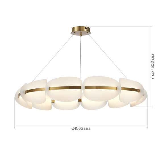 SL1304.203.65 Люстра подвесная ST-Luce Золотистый/Белый LED 1*65W 3000K ETOILE, изображение 6