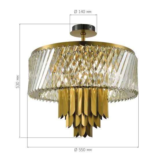 SL1635.302.09 Люстра потолочная ST-Luce Латунь/Прозрачный E14 9*40W NARI, изображение 4