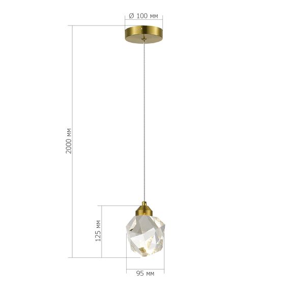 SL6114.203.01 Подвес ST-Luce Золотистый/Прозрачный LED 1*3W 3000K CASCATO, изображение 3