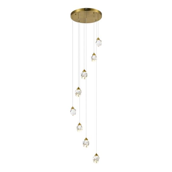 SL6114.203.08 Светильник подвесной ST-Luce Золотистый/Прозрачный LED 8*3W 3000K CASCATO