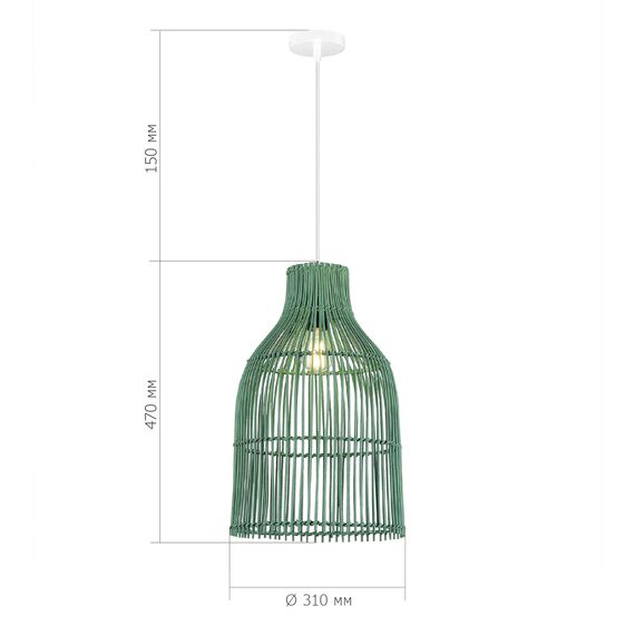 SL1513.503.01 Светильник подвесной ST-Luce Белый/Зеленый E27 1*40W CESTA, изображение 4