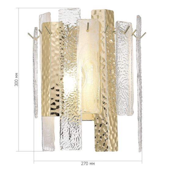 SL1636.201.02 Бра ST-Luce Золотистый/Белый, Золотистый E14 2*40W SCOLARE, изображение 3
