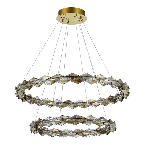 SL6009.203.02 Люстра подвесная ST-Luce Золотистый/Прозрачный,Янтарный LED 1*45W 3000K DIAMANTA, изображение 2