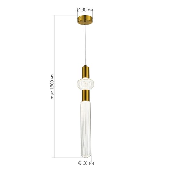 SL6117.203.02 Светильник подвесной ST-Luce Латунь/Золотой, Прозрачный LED 2*3W 3000K TACCHE, изображение 4