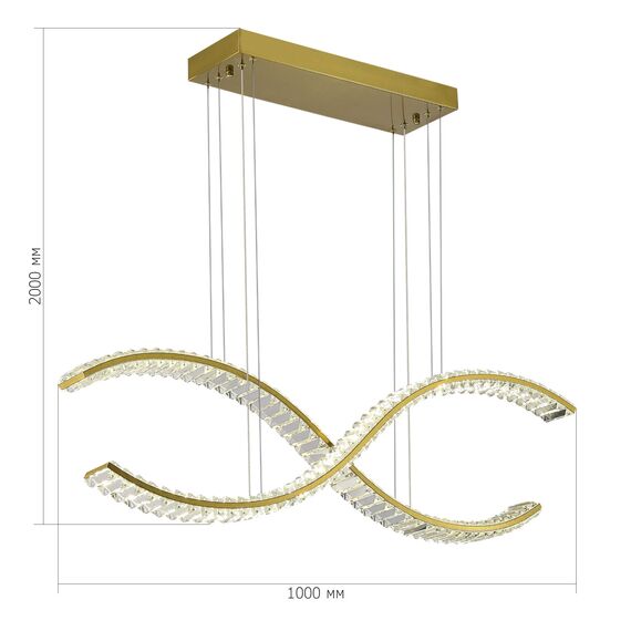 SL6206.303.44 Светильник подвесной ST-Luce Латунь/Прозрачный LED 1*44W 3000K ACENO, изображение 4