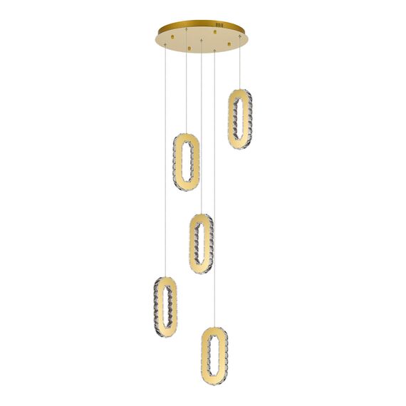 SL6506.203.05 Светильник подвесной ST-Luce Золотистый/Золотистый, Прозрачный LED 5*9W 3000K ALLUNGO, изображение 2