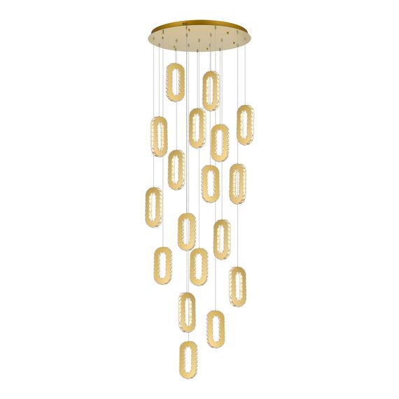 SL6506.203.18 Светильник подвесной ST-Luce Золотистый/Золотистый, Прозрачный LED 18*9W 3000K ALLUNGO