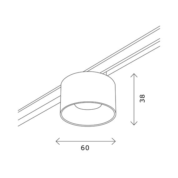 ST669.436.05 Магнитный трековый светильник Черный LED 1*5W 3000K 350Lm Ra>90 36° IP20 D60xH37 24V SUPER5, изображение 5