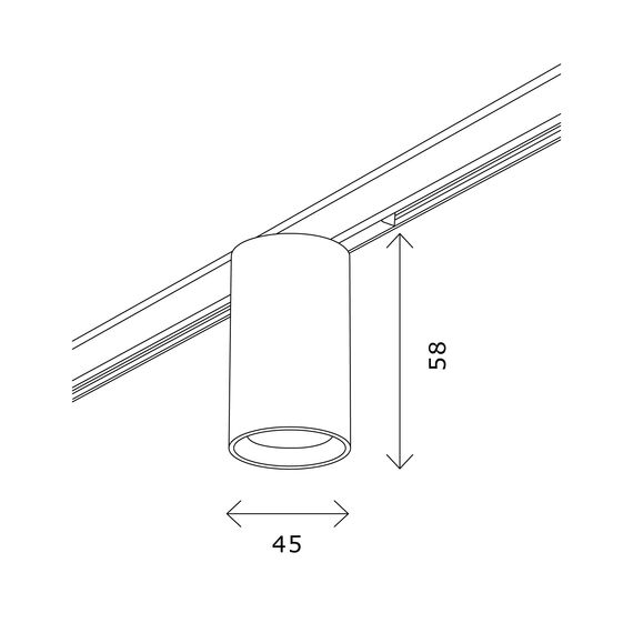 ST671.436.09 Магнитный трековый светильник Черный LED 1*9W 3000K 500Lm Ra>90 36° IP20 D45xH63 24V SUPER5, изображение 6