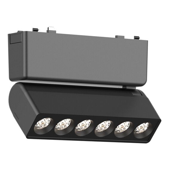 ST675.436.06 Магнитный трековый светильник Черный LED 1*6W 3000K 360Lm Ra&gt;90 IP20 L122xW26xH80 48V SKYFLAT