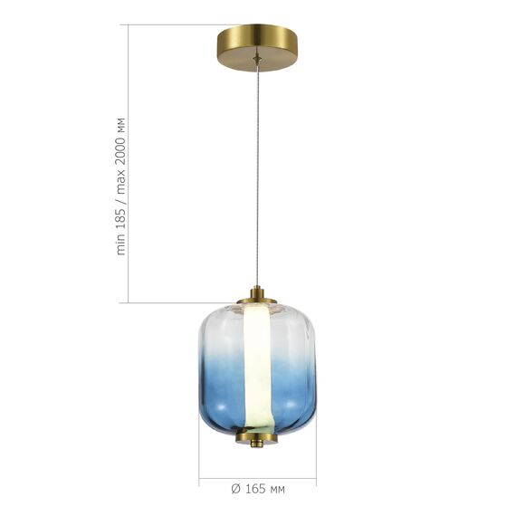 SL1193.323.01 Подвес ST-Luce Латунь/Голубой LED 1*10,8W 3000K SUMMER, изображение 4