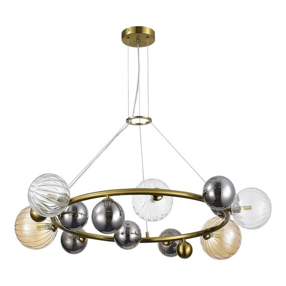 SL1515.303.12 Светильник подвесной ST-Luce Латунь/Янтарный,Дымчатый,Прозрачный G9 12*5W 4000K SPHERE, изображение 2