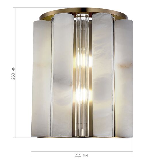 SL1516.301.02 Светильник настенный ST-Luce Бронза, Прозрачный/Белый алебастр G9 2*5W DELIGHT, изображение 4