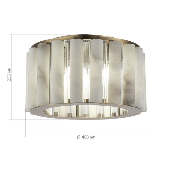 SL1516.302.06 Светильник потолочный ST-Luce Бронза, Прозрачный/Белый алебастр E14 6*40W DELIGHT, изображение 3