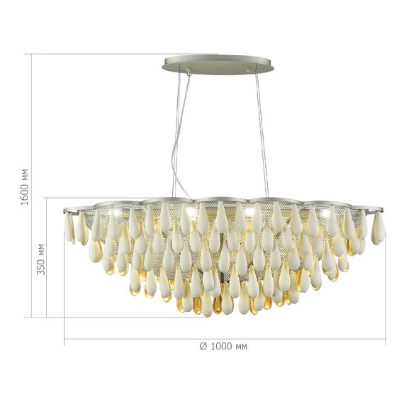 SL1517.103.08 Светильник подвесной ST-Luce Серебристый/Белый, Золотистый E14 8*40W Faenza, изображение 5