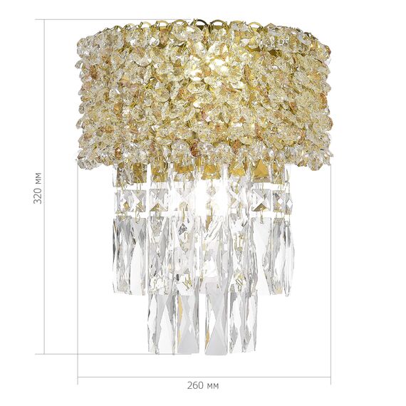 SL1637.301.02 Светильник настенный ST-Luce Латунь/Прозрачный, Янтарный E14 2*60W SELINE, изображение 3