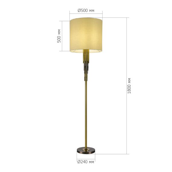 SL1638.305.01 Светильник напольный ST-Luce Латунь/Серый E14 1*42W GLORIA, изображение 4