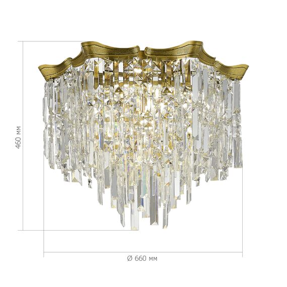 SL1659.302.10 Светильник потолочный ST-Luce Латунь/Прозрачный E14 10*60W OFELIA, изображение 4