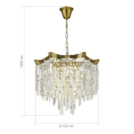 SL1659.303.07 Светильник подвесной ST-Luce Латунь/Прозрачный E14 7*60W OFELIA, изображение 4