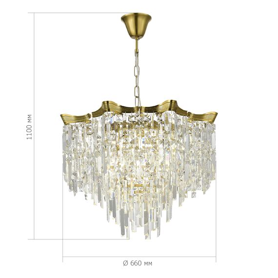 SL1659.303.10 Светильник подвесной ST-Luce Латунь/Прозрачный E14 10*60W OFELIA, изображение 4