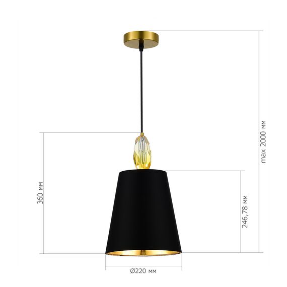 SL1759.303.01 Подвес ST-Luce Латунь/Черный E27 1*40W LINGOTTI, изображение 4